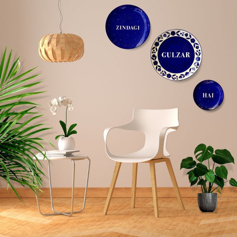 Zindagi Gulzar Hai Wall Hanging Decor Plates Buy Online India - Shop Blue Pottery Wall Plates Exclusively at TheMilestonesStudio.com . Free All India Shipping